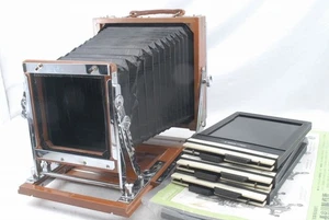 Wood Hasemi 4x5 Field Camera Body w/3 Cut Film Holders Lisco Regal ll *AS0728 - Picture 1 of 11