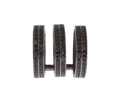 Anillo negro para mujer NIALAYA rodio plata esterlina 925 circonita cúbica cristal joyería talla EE. UU. 50 Foto 1 de 4