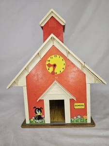 Casa de escuela familiar Fisher Price 1971 Little People Play de colección con accesorios - Imagen 1 de 23
