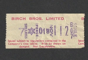 VINTAGE BIRCH BROTHERS LIMITED ENGLISH BUS TICKET - Bild 1 von 1