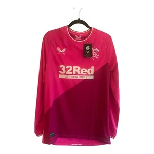 Official Glasgow Rangers 22/23 Pink Goalkeeper Away Shirt Men's Size M BNWT - Picture 1 of 6