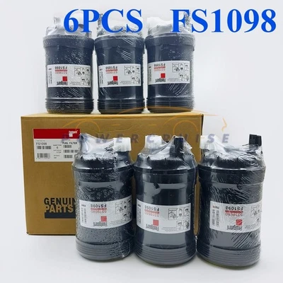 6Pcs FS1098 Fleetguard Fuel water Separator Filter Freightliner Cummins 5319680 Foto 1 de 4