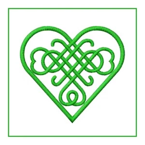 Celtic Knot Heart in Green Counted Cross Stitch Pattern - Picture 1 of 9