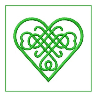 Celtic Knot Heart in Green Counted Cross Stitch Pattern - Image 1 of 4