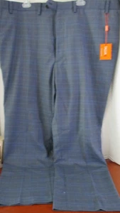 PANTALONE ABITO TALLIA BLU ELASTICIZZATO a quadri poliestere/rayon ~uomo 46 x 30 - Foto 1 di 5