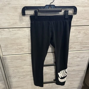 Nike logo girls black leggings size small - Picture 1 of 4