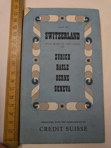 Vintage Credit Suisse Switzerland Map City Plans Zurich Geneva Basle Berne 1950s - Picture 1 of 10