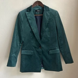 J Crew Willa Blazer 2 NWOT Teal Velvet Preppy Academia Holiday Party Jewel Toned - Picture 1 of 12