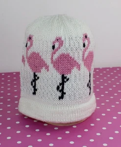 PRINTED KNITTING INSTRUCTIONS-FLAMINGO SKI BEANIE HAT CIRCULAR KNITTING PATTERN - Picture 1 of 1