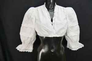 Gr.42 Dirndlbluse weiß Bluse für Dirndl Edith Moser Baumwolle Spitze B11402 - Bild 1 von 4