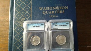 1932 - 1964 Washington Quarters Album Set Complete 83 coins Graded '32S & '32D - Picture 1 of 12
