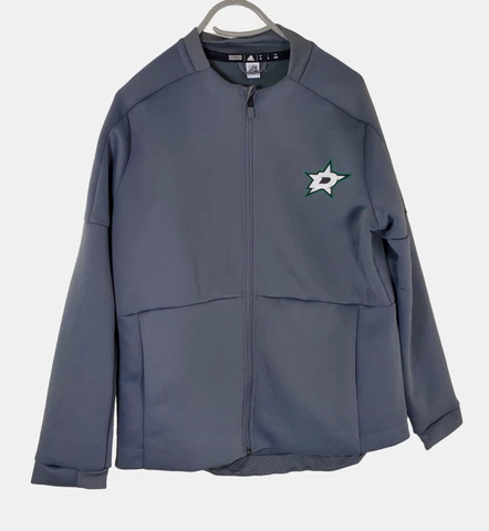 Adidas Dallas Stars Game Mode Bomber Full Zip Jacket EB7330 Womens Gray Size XL Cover