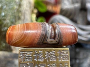 Tibetan Nepalese Himalayan Ancient agate Old Dzi Talisman Eye Beads Amulet - Picture 1 of 7