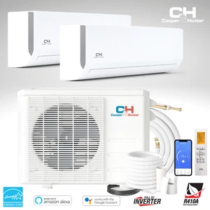 28000 BTU Dual 2 Zone Mini Split Heat Pump Air Conditioner 9000 18000 - Picture 1 of 11