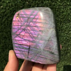 414G Natural Purple Labradorite Quartz Crystal Freeform Mineral Specimen