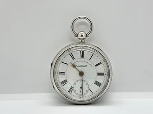 Solid Sterling Silver Cased J. G. Graves English Lever Fusee Fob Pocket Watch - Picture 1 of 19