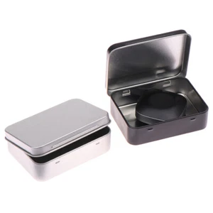 1PC Metal Box Tin Plated Container Empty Hinged Lid Small Empty Storage Box - Picture 1 of 14
