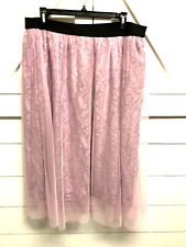 ELLE XL TULLE OVER LACE LINED A LINE SKIRT PURPLE LILAC  TUTU PULL ON