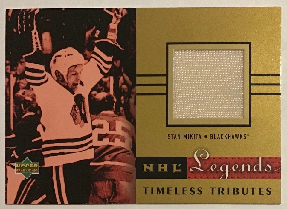 2001-02 STAN MIKITA UD NHL LEGENDS TIMELESS TRIBUTES JERSEY #TT-SM BLACKHAWKS - Image 1 of 2