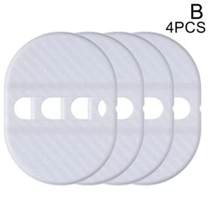 Carbon Fibre Car Door Lock Protective Cover Anti Rust Trim Accessories W4L4 A4F4 - Picture 1 of 25
