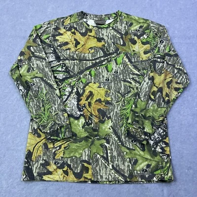 Jerzees Outdoors Shirt Men's Medium Camo Mossy Oak Obsession Long Sleeve Pocket - Image 1 of 4