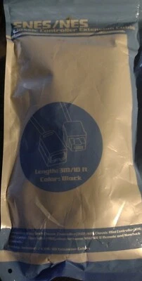 NES Classic / Super Nintendo SNES Controller 10' Extension Cable black  NEW - Image 1 of 4