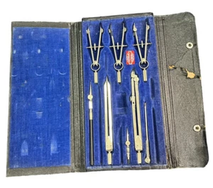 Juego industrial de 8 piezas de herramientas de dibujo nacional de maquinistas vintage Dietzgen - Imagen 1 de 3