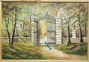 Signiertes H. JAECKEL Ölgemälde auf Leinwand Münchner Gärten - Bild 1 von 5