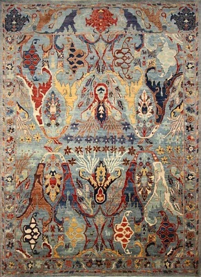 10x14 Blue Bidjar Afghan Hand Knotted Wool Transitional Oriental Rug - Image 1 of 4