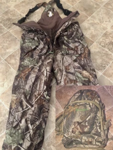 Remington XL Forest Real Tree Camo Insulated Overalls Hunting Bibs H2O Backpack - Picture 1 of 9
