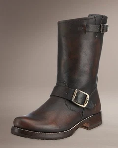 FRYE SHOES VERONICA SHORTIE BOOTS BRUSH OFF DARK BROWN LEATHER NEW 77511 8 - Picture 1 of 9