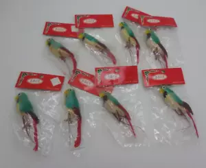 8 Vintage SSCO Parrot Bird Craft Decorations NIP Red Tail Feathers - Picture 1 of 5