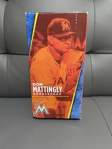 Don Mattingly Miami Marlins bobble head New In Box Cover