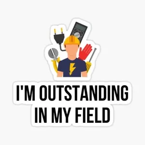 I'm Outstanding in my Field Electrician Fun Quote Vinyl Sticker for Laptop Phone - Picture 1 of 1