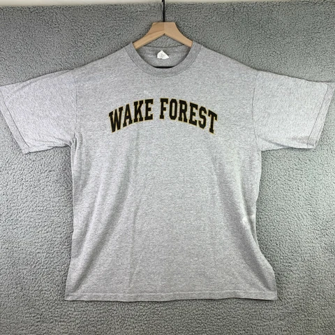 VINTAGE Wake Forest Demon Deacons Shirt Adult Extra Large Gray Spell Out Logo Cover
