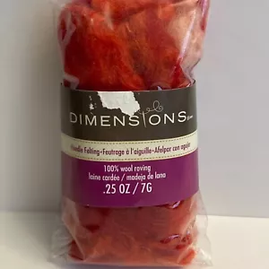 Dimensions FeltWorks 100% Wool 25) Red Curly Roving 0.25oz Needle Felting Crafts - Picture 1 of 16