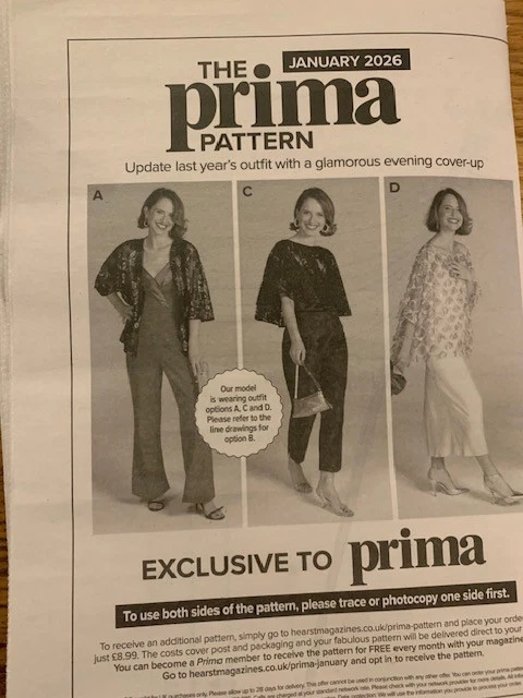 2026  - Prima Pattern January 2026 Glamorous evening cover up - Image 1 of 1