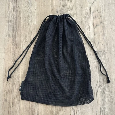 Vintage Nike 90s Black Mesh Cinch Sack Bag Drawstring Gym Stadium Work 17 x 21" - Image 1 of 4
