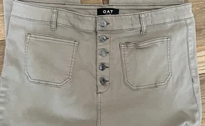 OAT New York Womens High-Rise Skinny Pants Dark Khaki / Light Gray Size 32 - Picture 1 of 6
