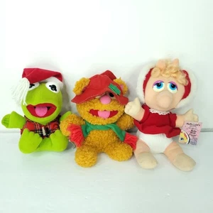 Lot Of 3 McDonalds Muppet Babies Plush Christmas Set Miss Piggy Kermit Fozzie - Picture 1 of 9