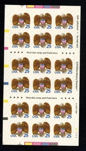 SCOTT 2431 1989 25 CENT EAGLE & SHIELD ISSUE BP OF 18 MNH VF CAT $10! - Picture 1 of 2