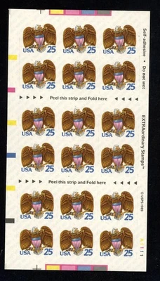 SCOTT 2431 1989 25 CENT EAGLE & SHIELD ISSUE BP OF 18 MNH VF CAT $10! - Image 1 of 2