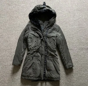 Marc New York by Andrew Marc Fur Lined Parka Jacket Coat Olive Green Womens XS - Picture 1 of 15