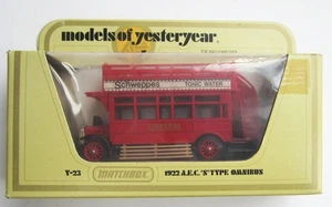 Matchbox 1982 Models of Yesteryear 1922 AEC S Type Omnibus Schweppes NEW Y-23 - Picture 1 of 2