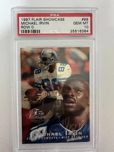 1997 Flair Showcase Michael Irvin Row 0 #88 PSA 10 Gem Mint Dallas Cowboys - Picture 1 of 2