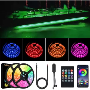 Kit de luz con tira de LED para barco Bluetooth RGB iluminación pontón marino impermeable 40 pies - Imagen 1 de 7