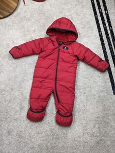 Air Jordan Nike Baby Boy 18 Month 18M Winter Puffer Hooded Snow Suit Red Bunting