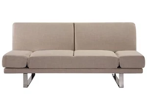 Schlafsofa beige Polsterbezug verstellbare Armlehnen skandinavischer Stil York - Bild 1 von 8