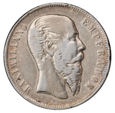 Mexico. Maximilian 1866 Mo Silver 50 Centavos 13.45 g, 30.25 mm, Scarce KM-387 Cover