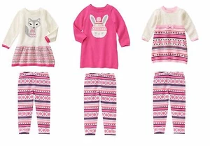 NWT Gymboree Fair Isle Flurry Bunny Fox Sweater Dress Leggings Outfit Girl 4T 5T - Picture 1 of 4